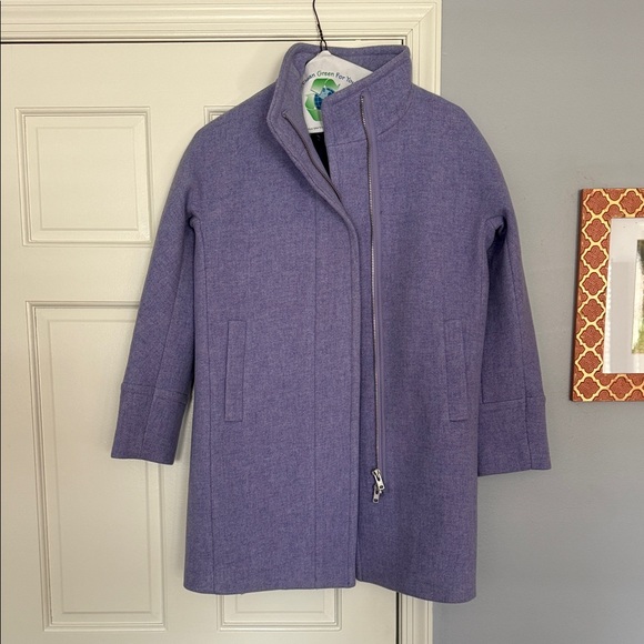 J. Crew Purple Stadium Cloth Coat - NWOT - Picture 1 of 3